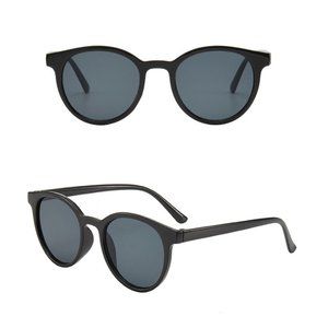 Classic Hip Hop Vintage Style Shades Unisex Round BLACK